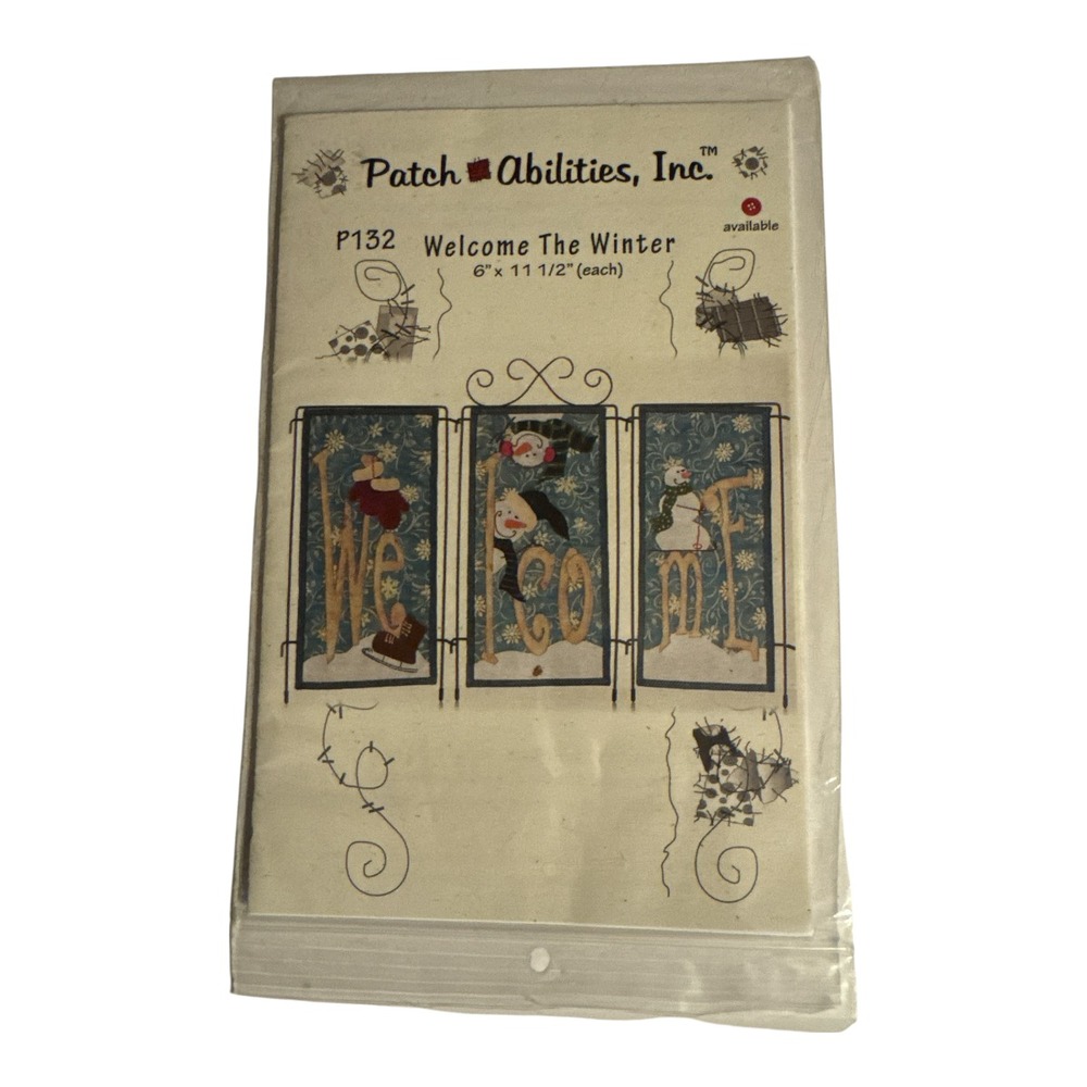 Patch Abilities P132 Welcome to Winter 6" x 11 1/2" Wall Hangings NEW Applique
